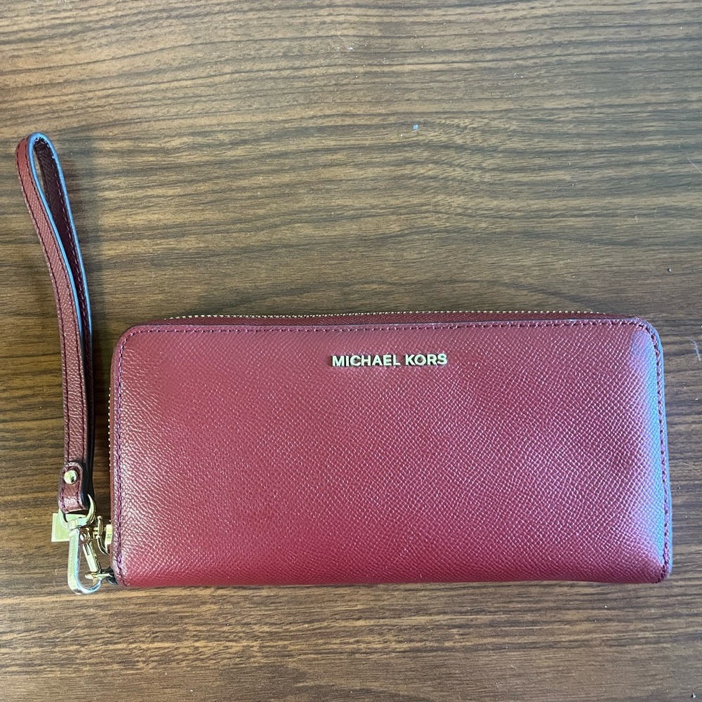 Michael Kors Dark Red Leather Wallet